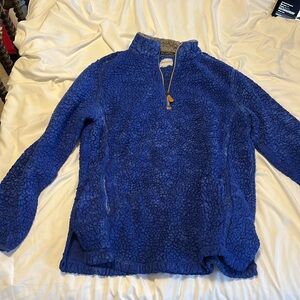 Blue fluffy quarterzip SUPER WARM